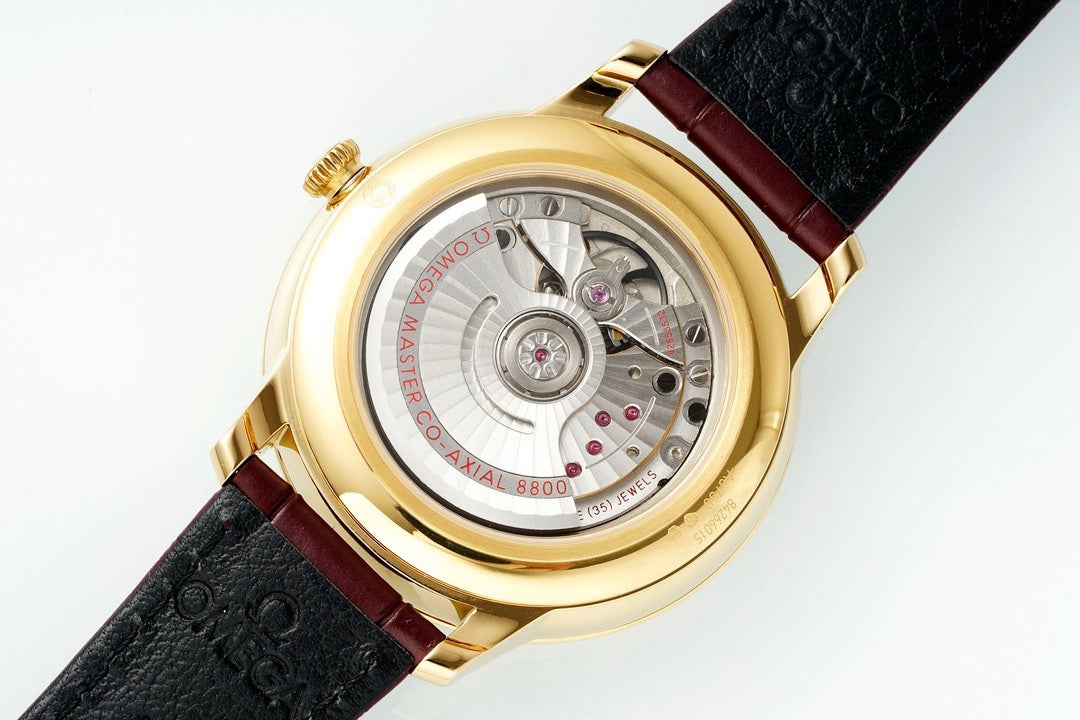 Omega De Ville Power‑Reserve Automatic Mechanical Watch, Genuine Calfskin Leather Strap