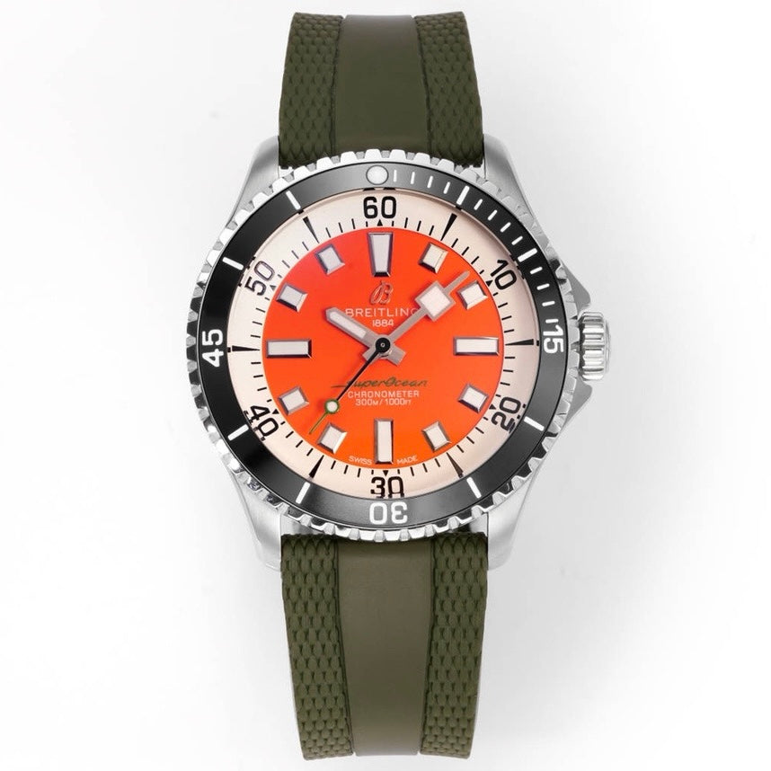 BREITLING Superocean 42mm Dive Watch, GR Factory Version Luminous Dial Ceramic Bezel Rubber Strap Multiple Colors