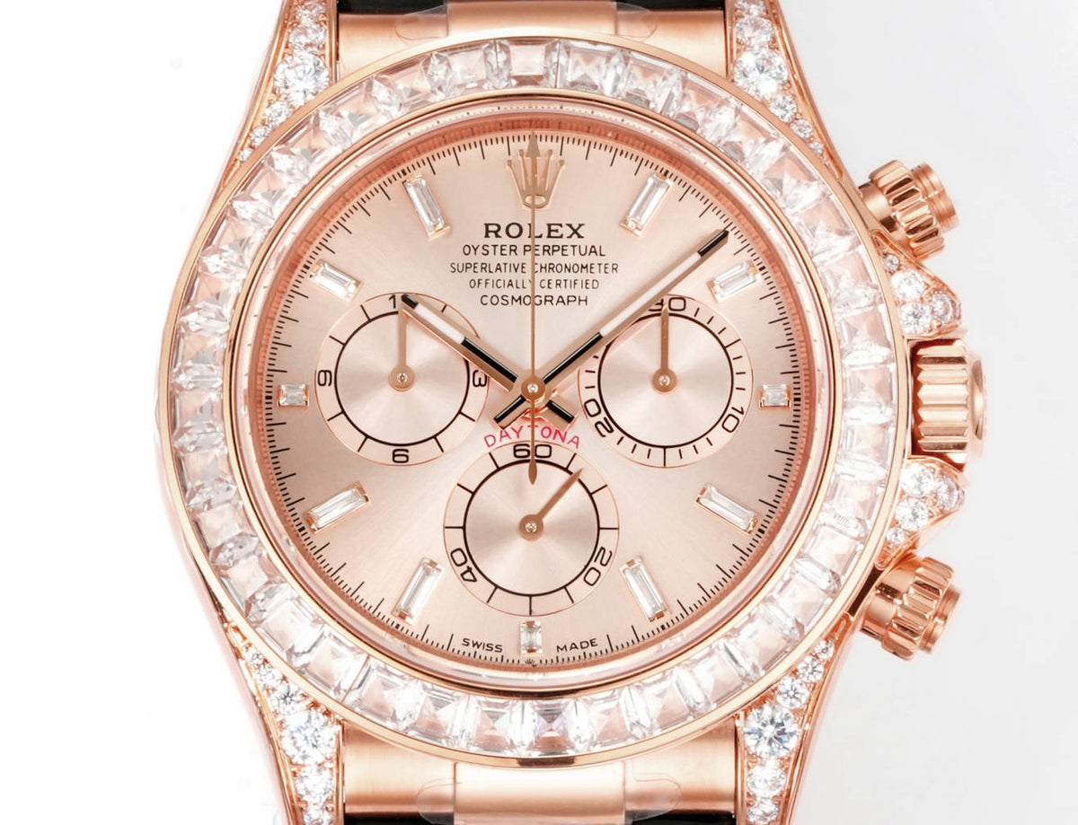 Rolex Cosmograph Daytona 40mm N+ Factory V2 Weighted Baguette Bezel Automatic Watch