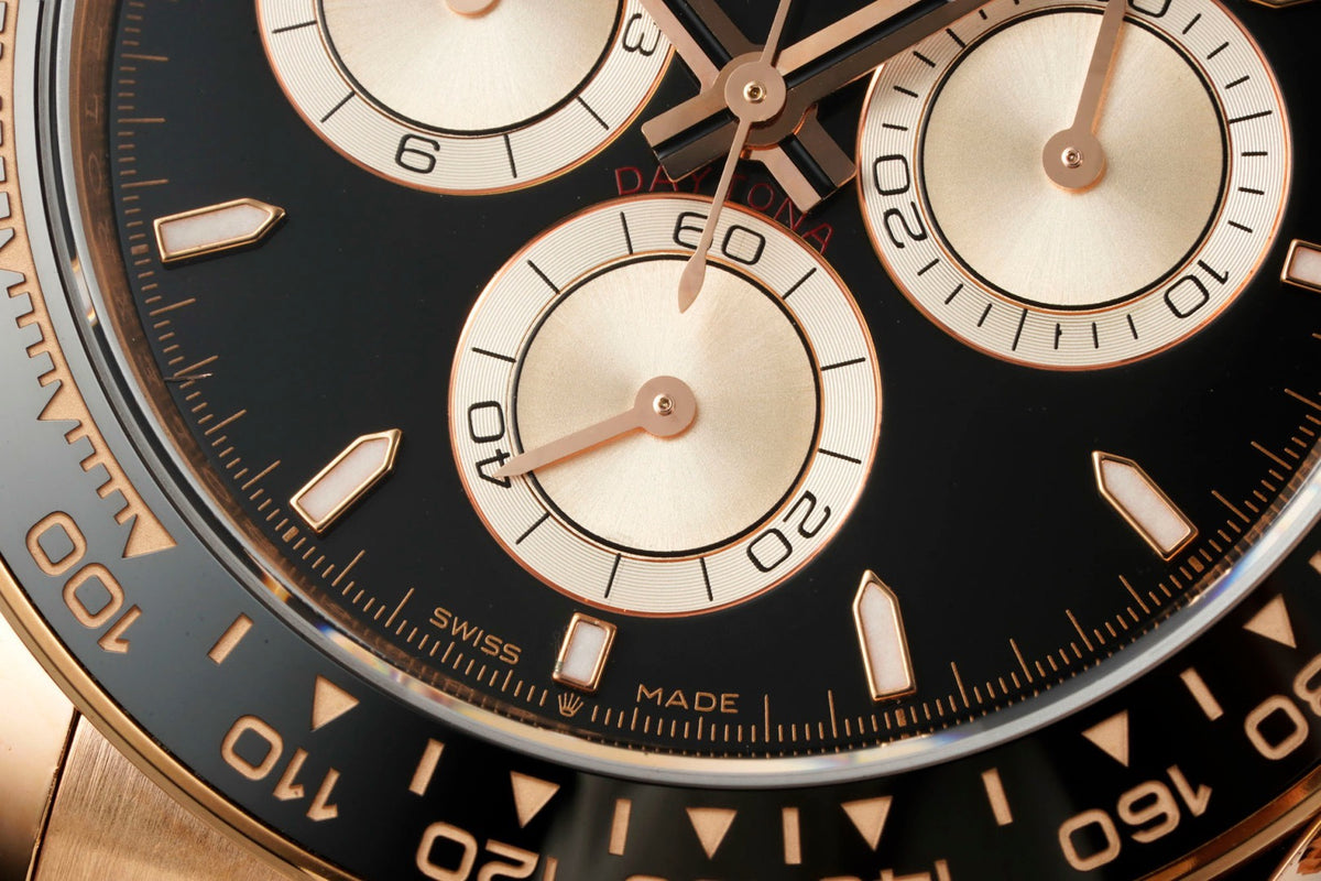 Rolex Cosmograph Daytona 40mm Rubber Strap Weighted 18K Gold‑Plated Cal.4131 Chronograph Movement