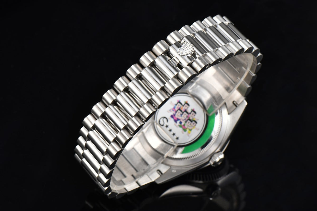 Rolex Day-Date 36 Hidden 6 Diamond Roman Markers | CS Factory Natural Gemstone Dial 904L Steel Watch