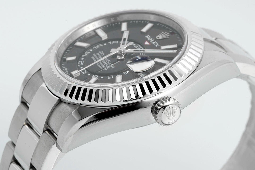 Rolex Sky‑Dweller Watch 42mm 904L Steel 9002 Automatic Movement Ring Command Bezel