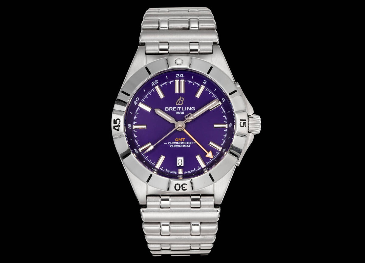 Breitling Chronomat GMT 40mm Automatic Steel Watch Multi‑Color Dial Bullet Bracelet