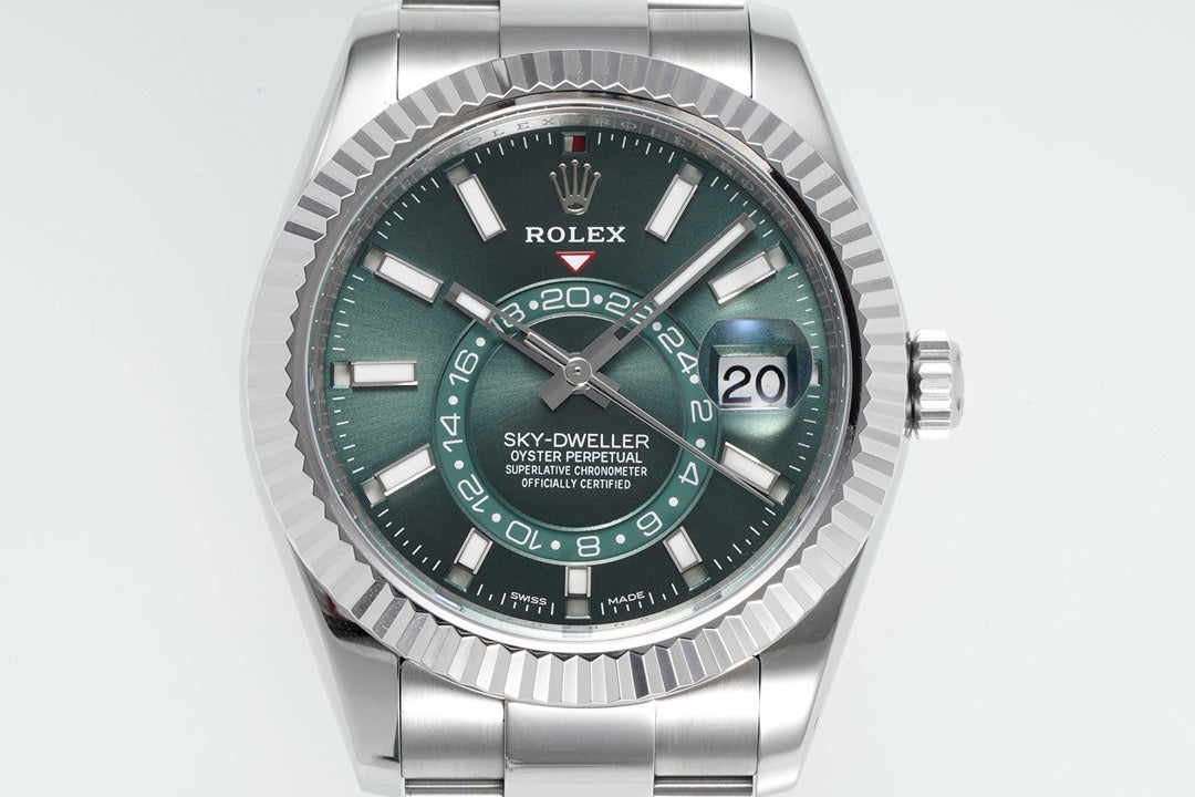 Rolex Sky‑Dweller Watch 42mm 904L Steel 9002 Automatic Movement Ring Command Bezel