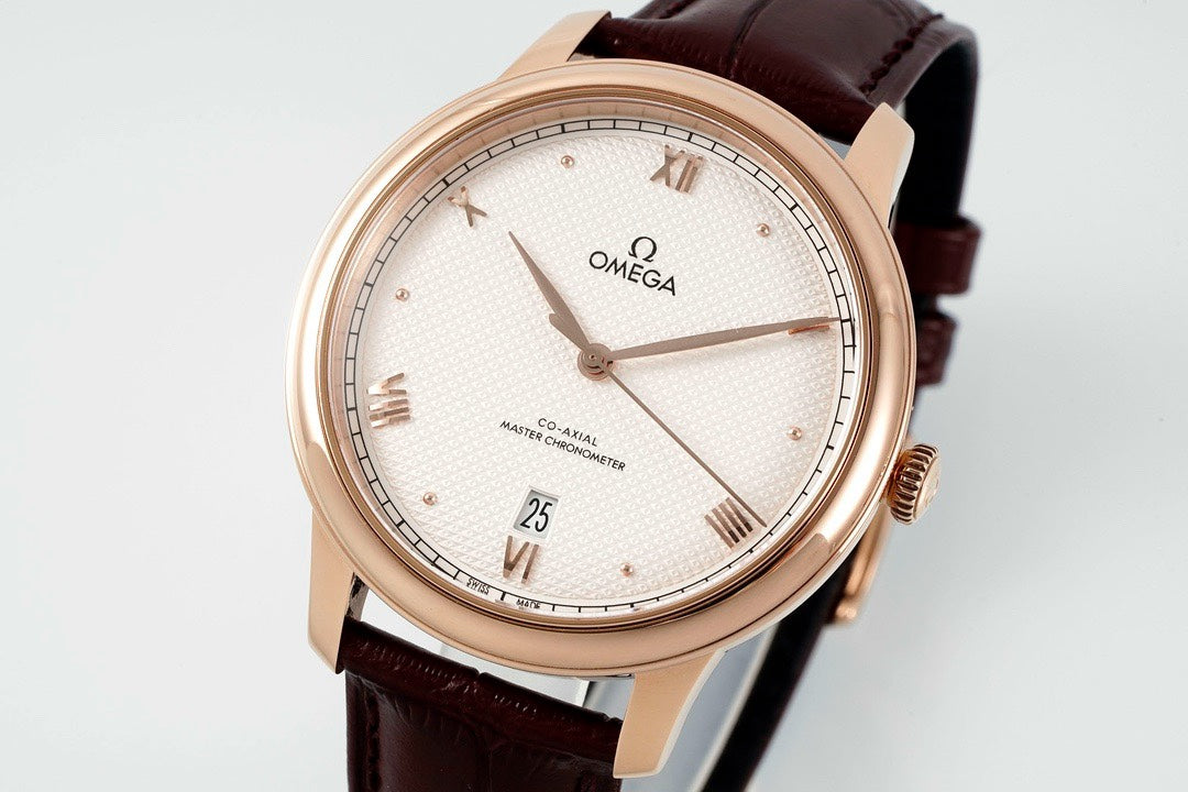 Omega De Ville Power‑Reserve Automatic Mechanical Watch, Genuine Calfskin Leather Strap