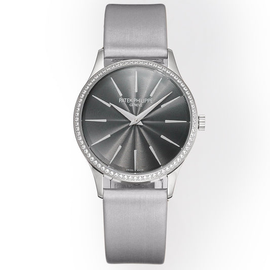 Patek Philippe Calatrava Ladies Watch 35mm | Slim Cal.240 Automatic Guilloché Dial Watch