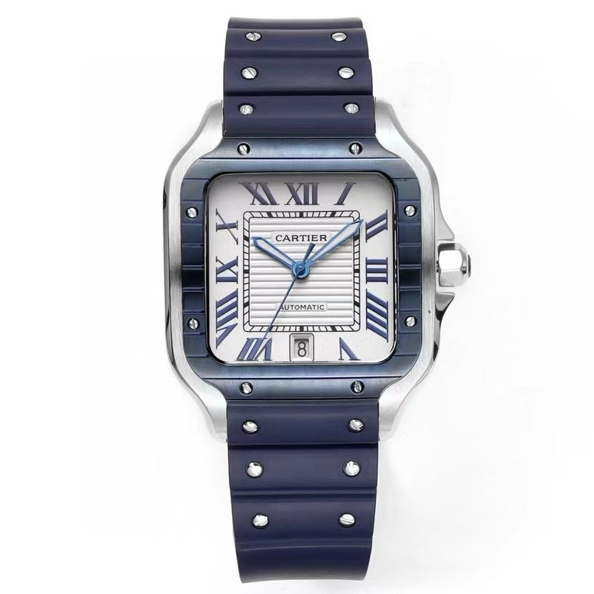 Cartier Santos Rubber Strap | THB Factory 39.8mm Automatic Watch