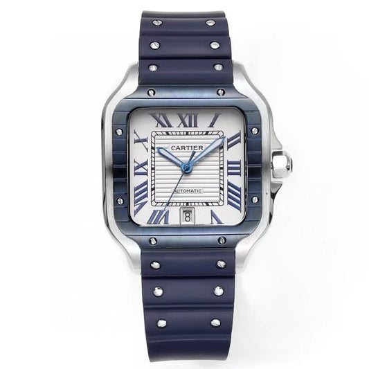 Cartier Santos Rubber Strap | THB Factory 39.8mm Automatic Watch