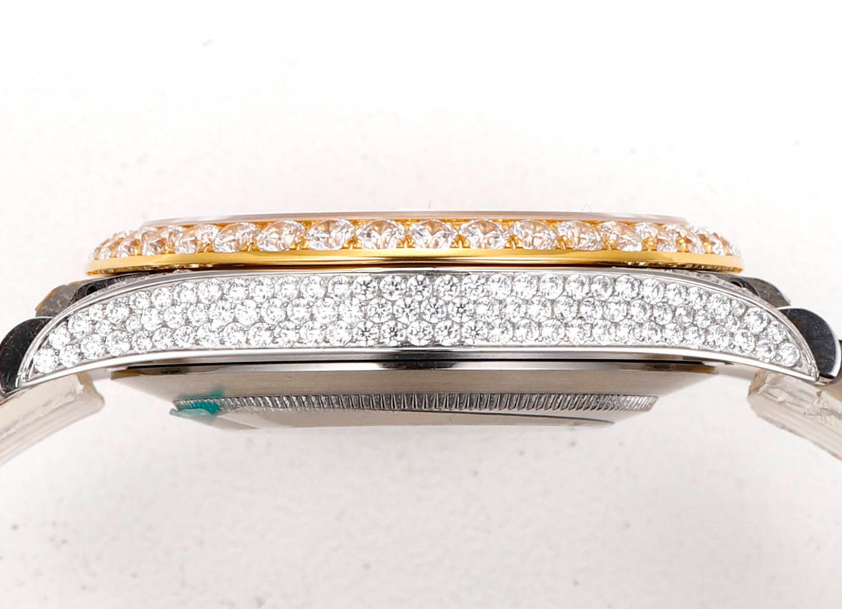 Rolex MS Factory Datejust 41mm Full‑Paved Diamond Watch 904L Steel 3235 Automatic Movement Rainbow Bezel