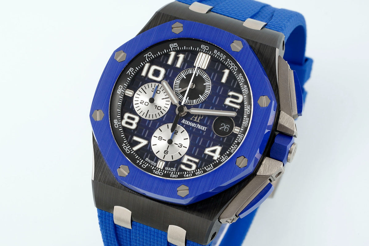 Audemars Piguet Ceramic Chronograph 44mm Sports Watch Rubber Strap