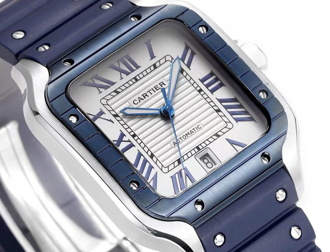 Cartier Santos Rubber Strap | THB Factory 39.8mm Automatic Watch