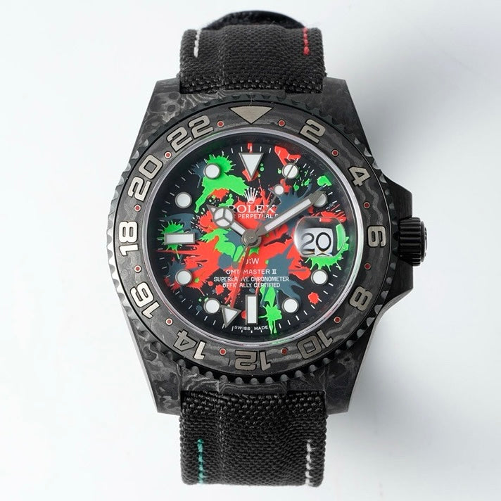 Rolex GMT-Master II Carbon Watch | Cal.3186 Automatic Movement, Forged Carbon Case