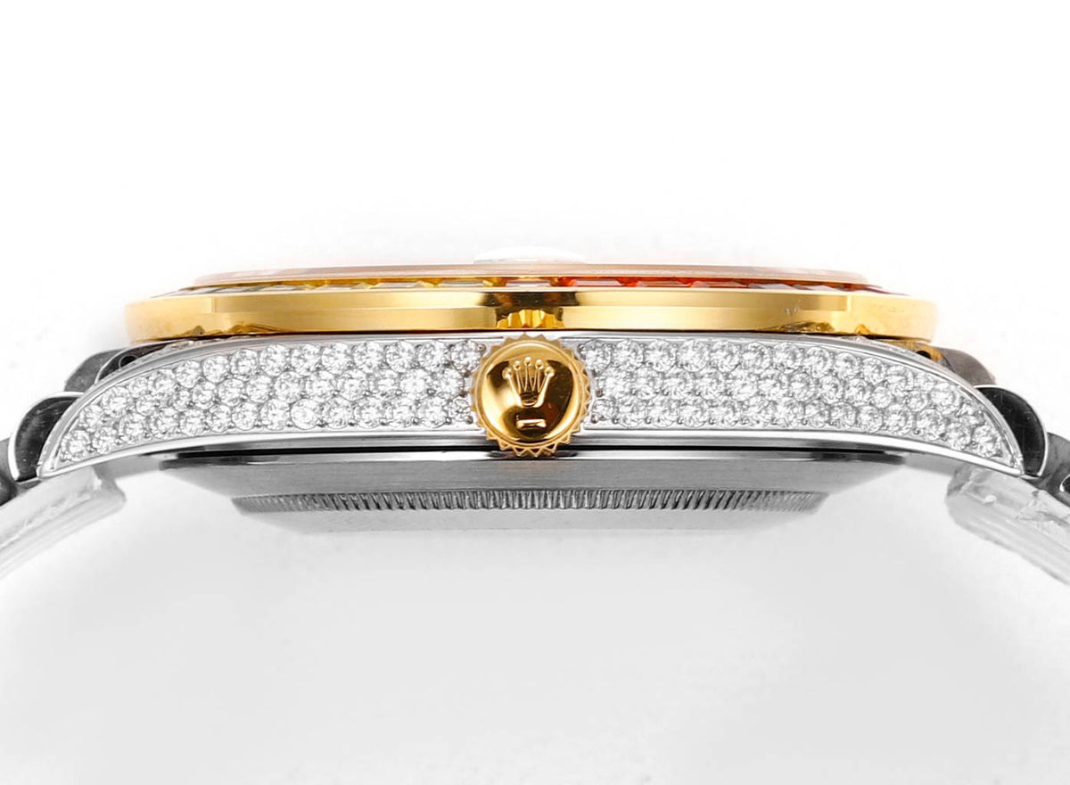 Rolex MS Factory Datejust 41mm Full‑Paved Diamond Watch 904L Steel 3235 Automatic Movement Rainbow Bezel