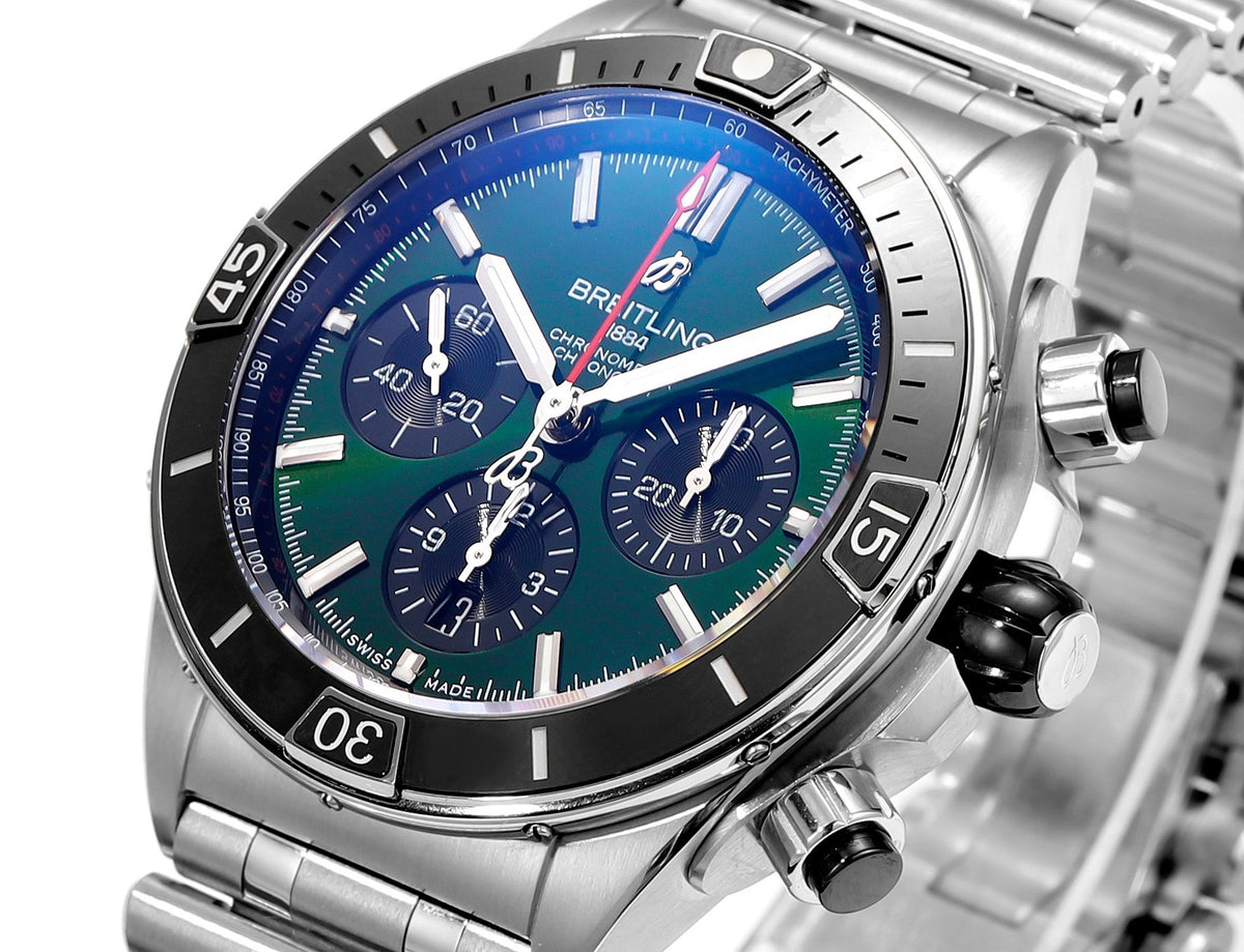 BREITLING Chronomat 44mm Automatic Chronograph Watch, BLS Factory Ceramic Bezel Timepiece