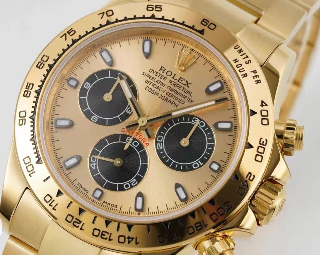 Rolex Cosmograph Daytona Chronograph Watch 40mm 904L Steel Ceramic Bezel Custom 7750 Movement