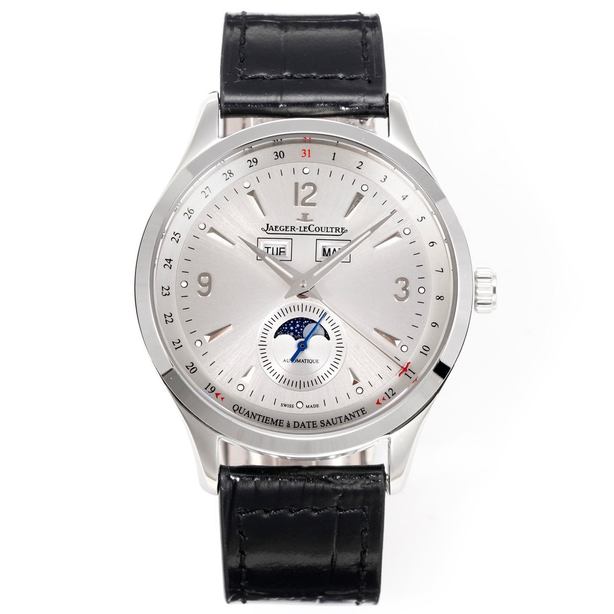 Jaeger-LeCoultre Master Calendar Moon Phase Automatic Watch 40mm Genuine Leather Strap