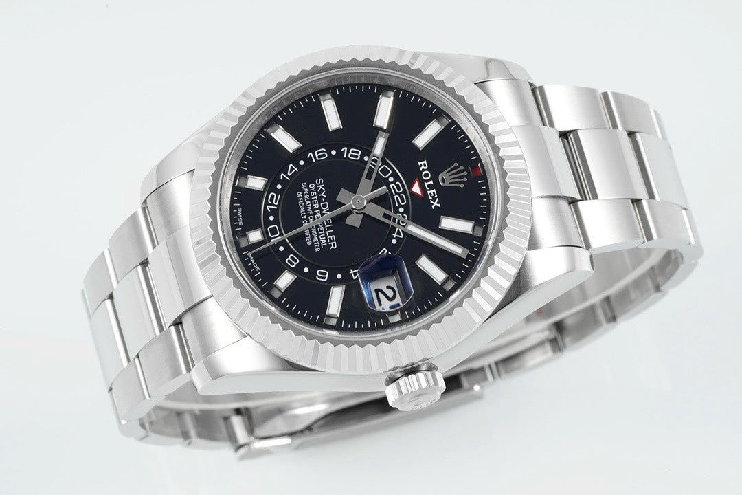 Rolex Sky‑Dweller Watch 42mm 904L Steel 9002 Automatic Movement Ring Command Bezel