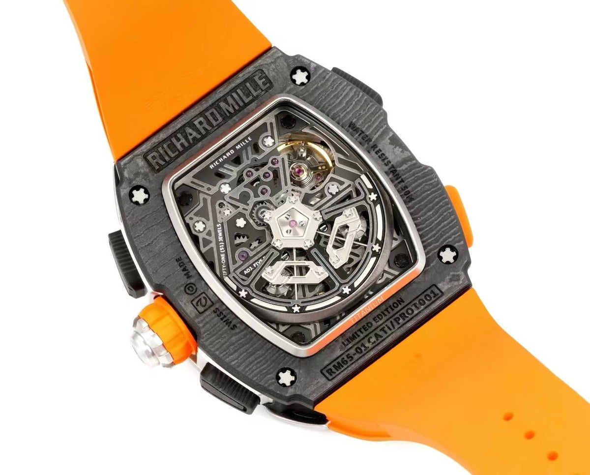 Richard Mille RM 65-01 McLaren W1 Automatic Chronograph Watch, Carbon TPT & Grade 5 Titanium Case