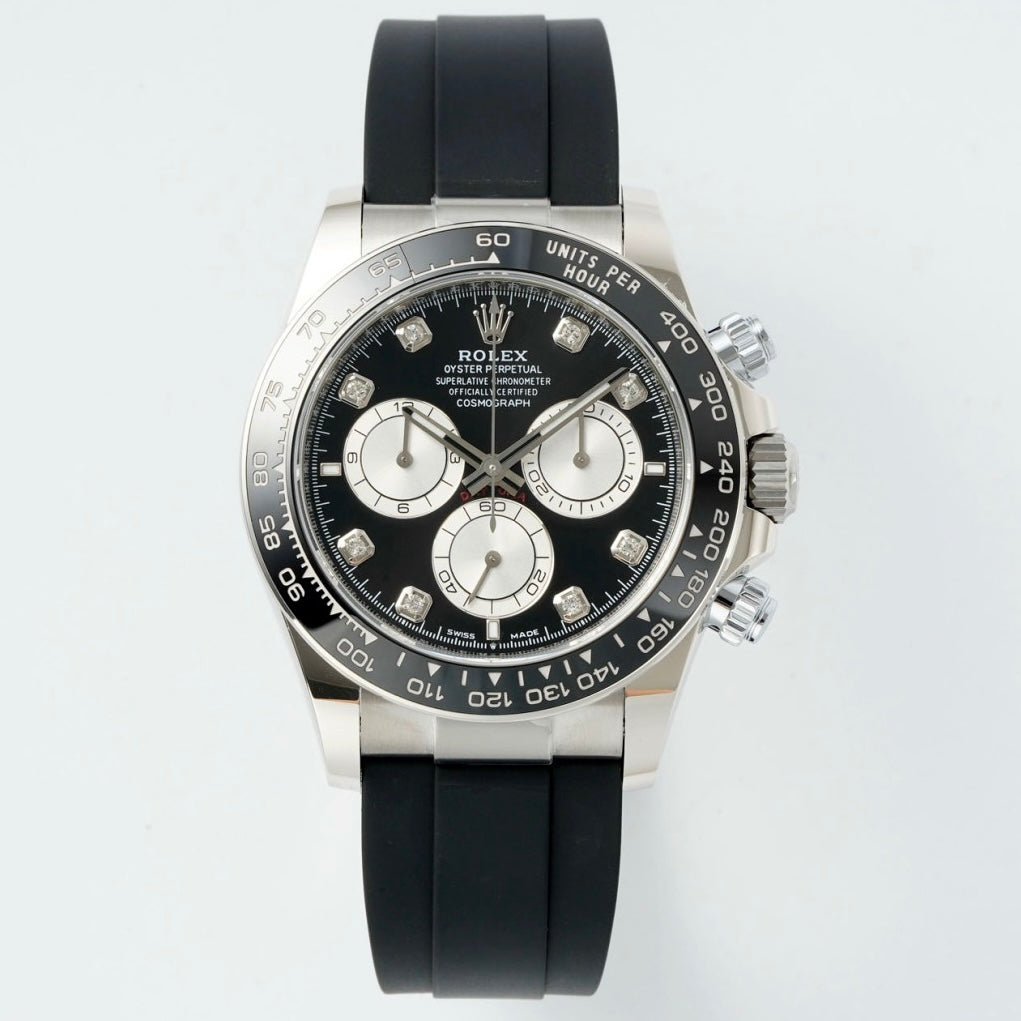 Rolex Cosmograph Daytona 18K Gold Plated Automatic Chronograph Watch Rubber Strap