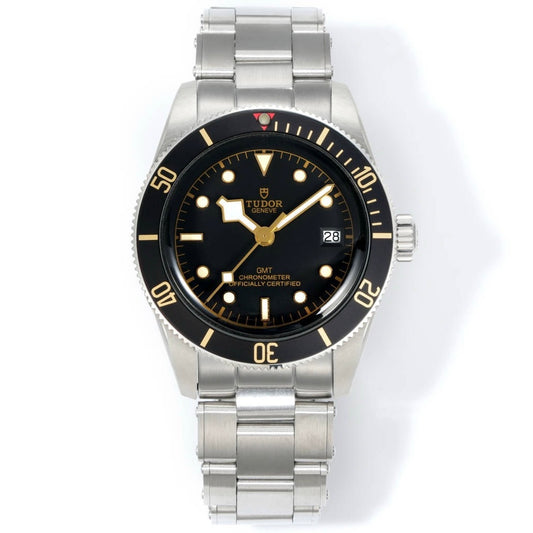 Tudor Black Bay GMT Automatic Diver Watch 41mm, Domed Sapphire Crystal, Rivet Stainless Steel Bracelet, Multiple Ceramic Bezel Color Options