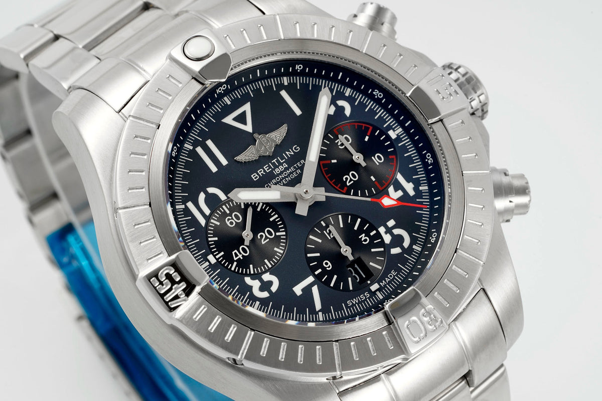 BREITLING Avenger B01 Chronograph 45mm Pilot Watch | BLS Factory Cal.B01 Modified Movement