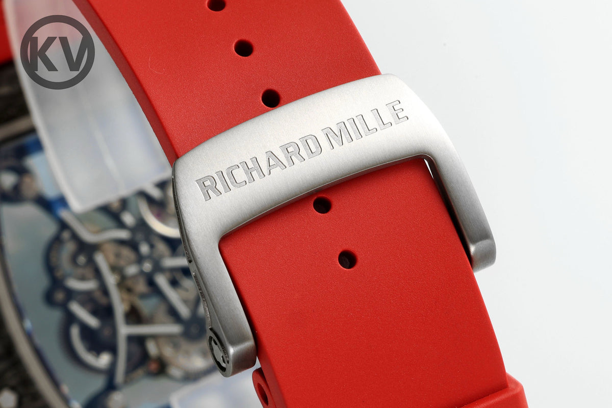 Richard Mille RM055 Tonneau Hollow Automatic Watch Light 74.3g FKM Rubber Strap