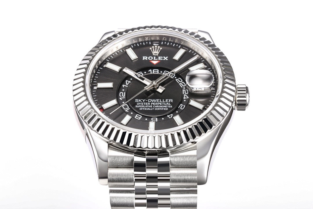Rolex Sky‑Dweller Watch 42mm 904L Steel 9002 Automatic Movement Ring Command Bezel