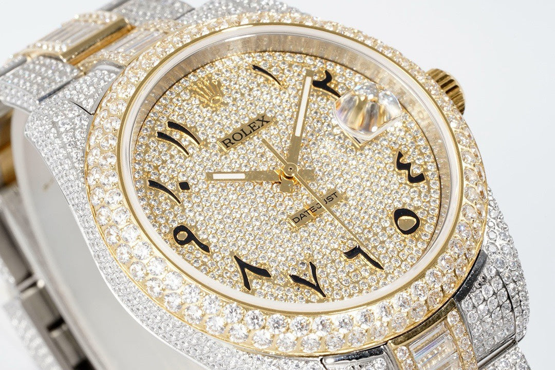 Rolex TW Factory Fully Iced‑Out Datejust 41mm Men Watch, Full Paved Stones, 2824 Automatic Movement
