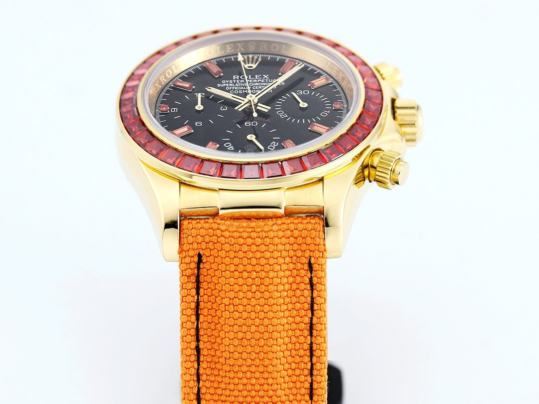 Rolex Cosmograph Daytona Super Clone Watch | Pumpkin Ruby Bezel, 43mm