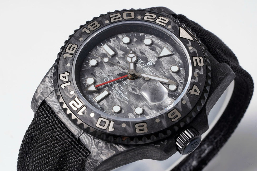 Rolex GMT-Master II Carbon Watch | Cal.3186 Automatic Movement, Forged Carbon Case