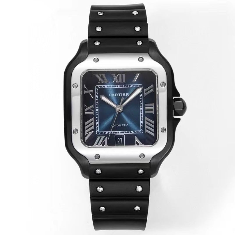 Cartier Santos Rubber Strap | THB Factory 39.8mm Automatic Watch