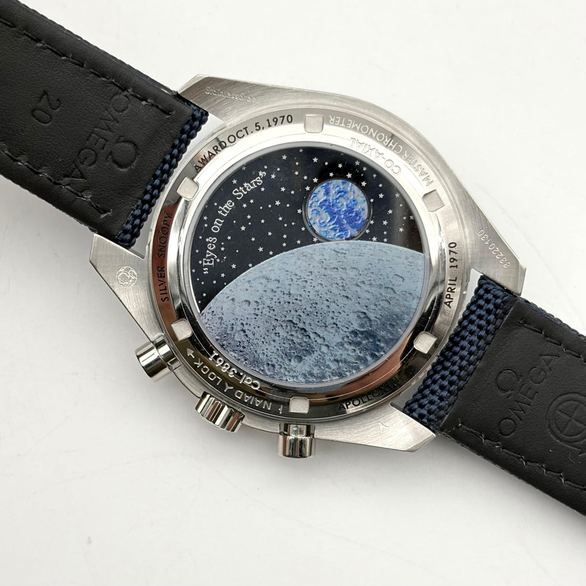 Omega Speedmaster Snoopy Award 42mm Manual Chronograph Watch Black Nylon Strap