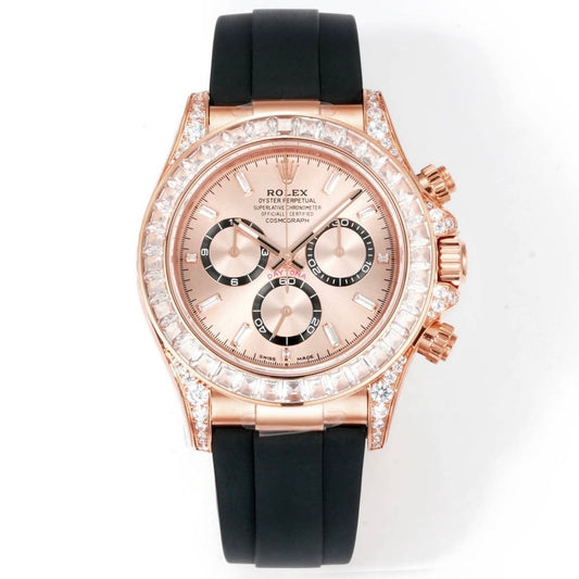 Rolex Cosmograph Daytona 40mm N+ Factory V2 Weighted Baguette Bezel Automatic Watch