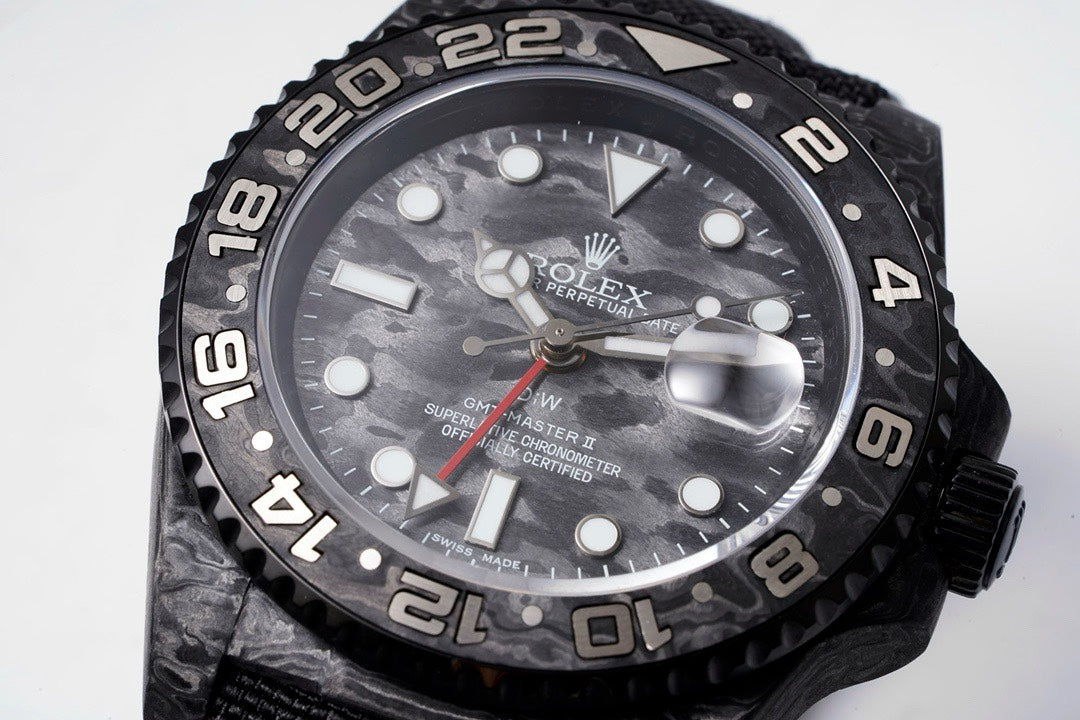 Rolex GMT-Master II Carbon Watch | Cal.3186 Automatic Movement, Forged Carbon Case