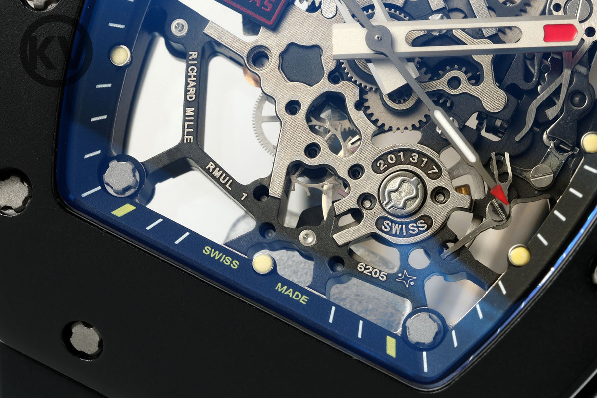 Richard Mille RM035 Americas Hollow Tonneau Mechanical Watch Magnesium Alloy Rubber Strap Multi Colors
