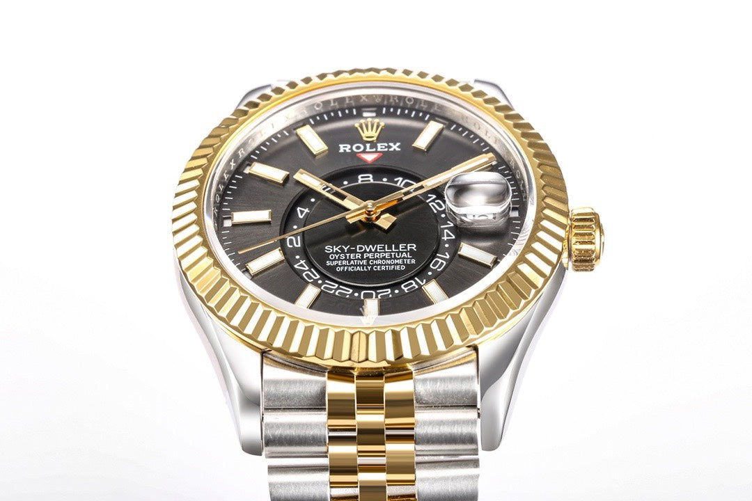 Rolex Sky‑Dweller Watch 42mm 904L Steel 9002 Automatic Movement Ring Command Bezel