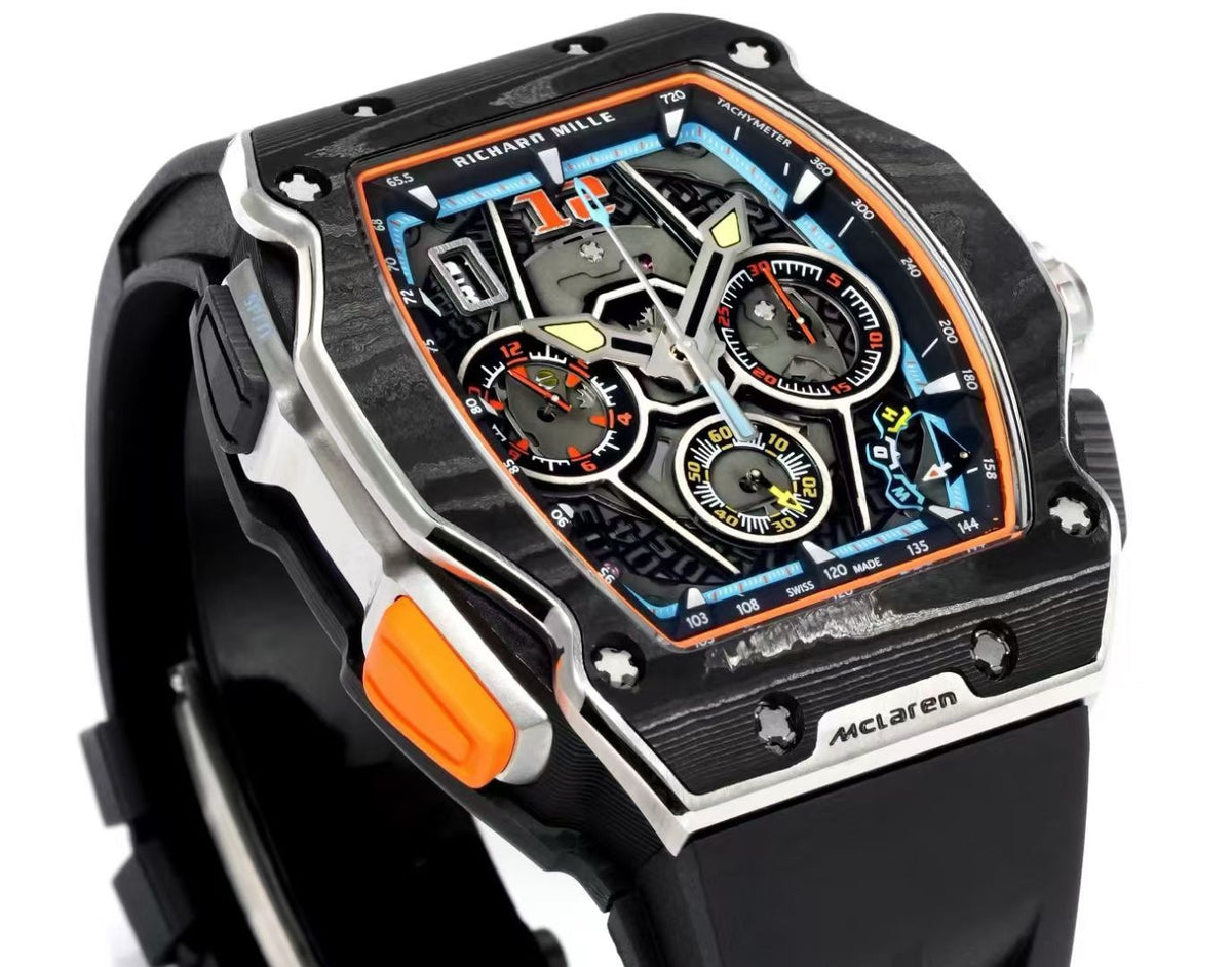 Richard Mille RM 65-01 McLaren W1 Automatic Chronograph Watch, Carbon TPT & Grade 5 Titanium Case