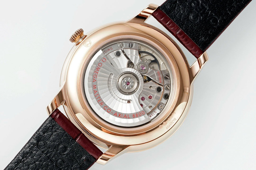 Omega De Ville Power‑Reserve Automatic Mechanical Watch, Genuine Calfskin Leather Strap