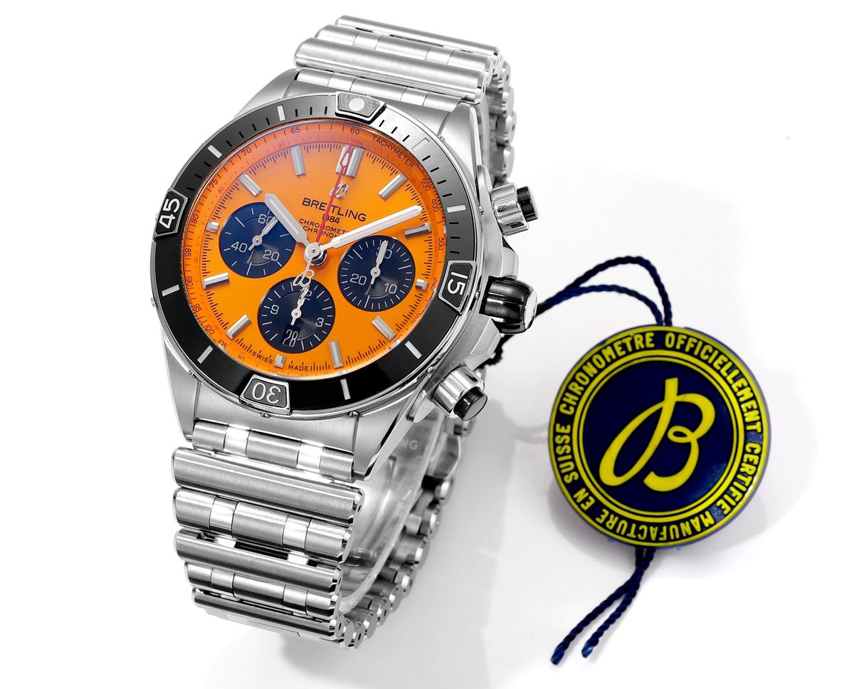 BREITLING Chronomat 44mm Automatic Chronograph Watch, BLS Factory Ceramic Bezel Timepiece