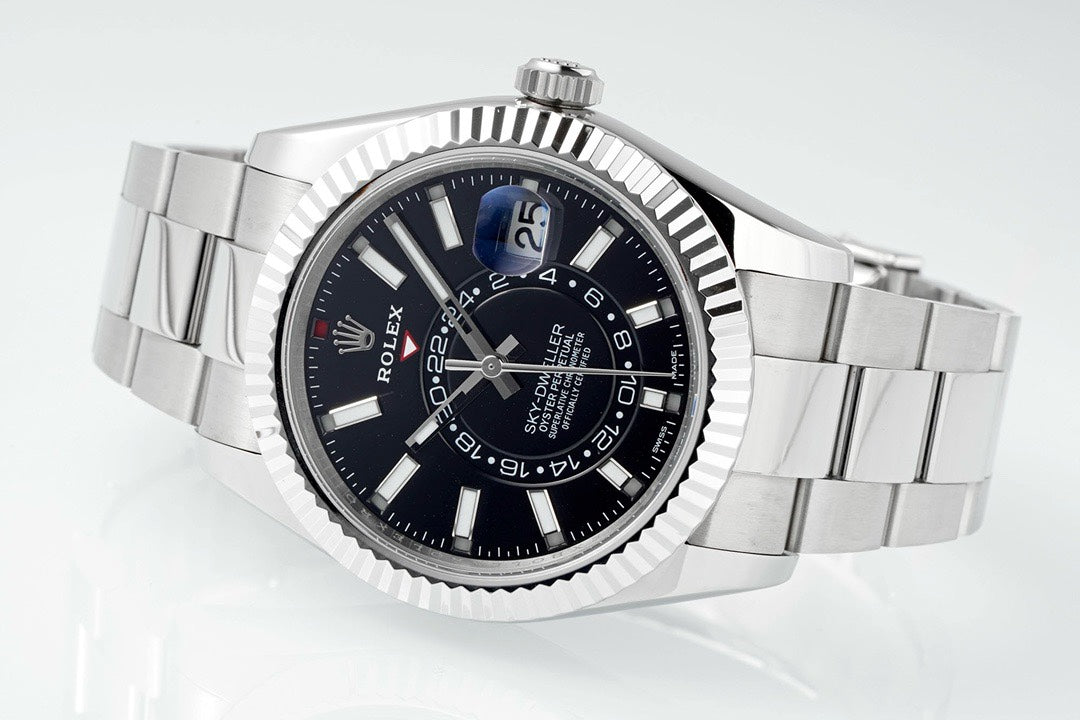 Rolex Sky‑Dweller Watch 42mm 904L Steel 9002 Automatic Movement Ring Command Bezel