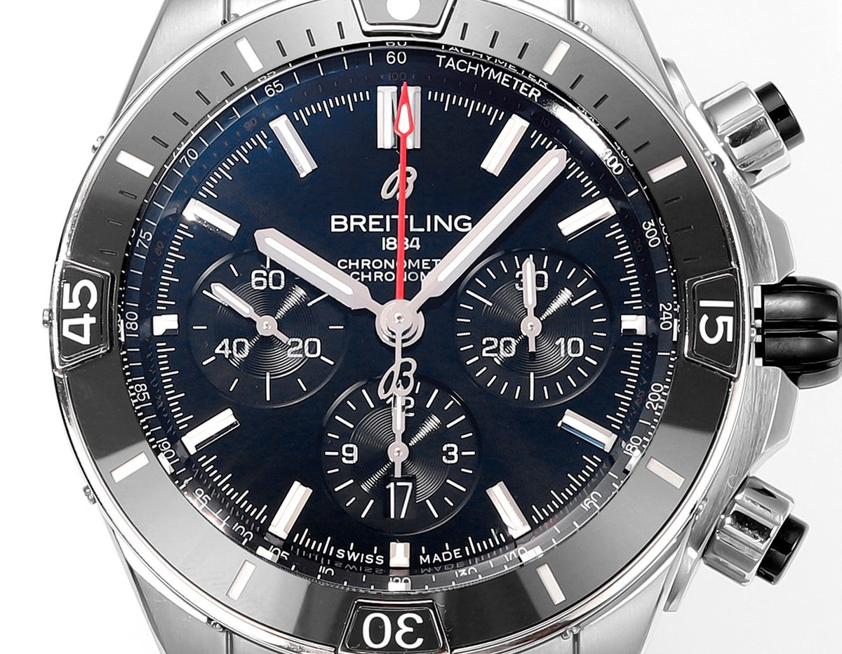 BREITLING Chronomat 44mm Automatic Chronograph Watch, BLS Factory Ceramic Bezel Timepiece