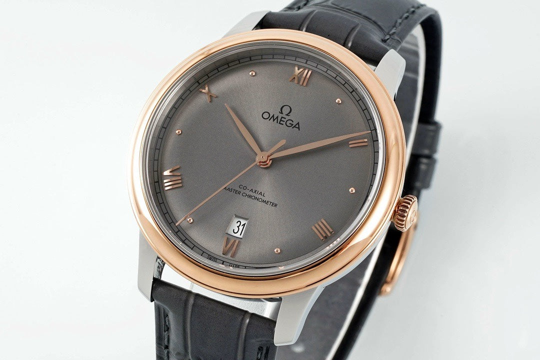 Omega De Ville Power‑Reserve Automatic Mechanical Watch, Genuine Calfskin Leather Strap