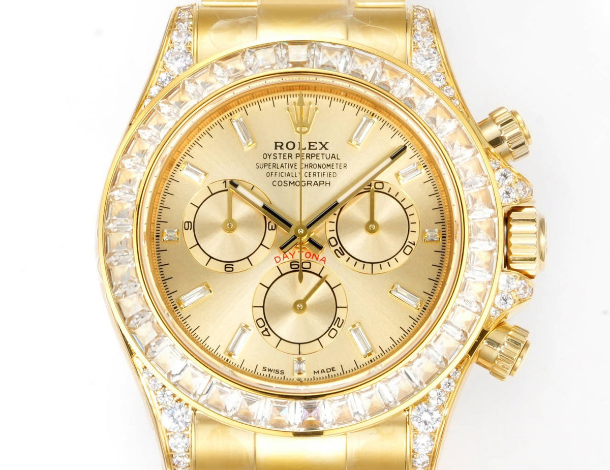 Rolex Cosmograph Daytona 40mm N+ Factory V2 Weighted Baguette Bezel Automatic Watch