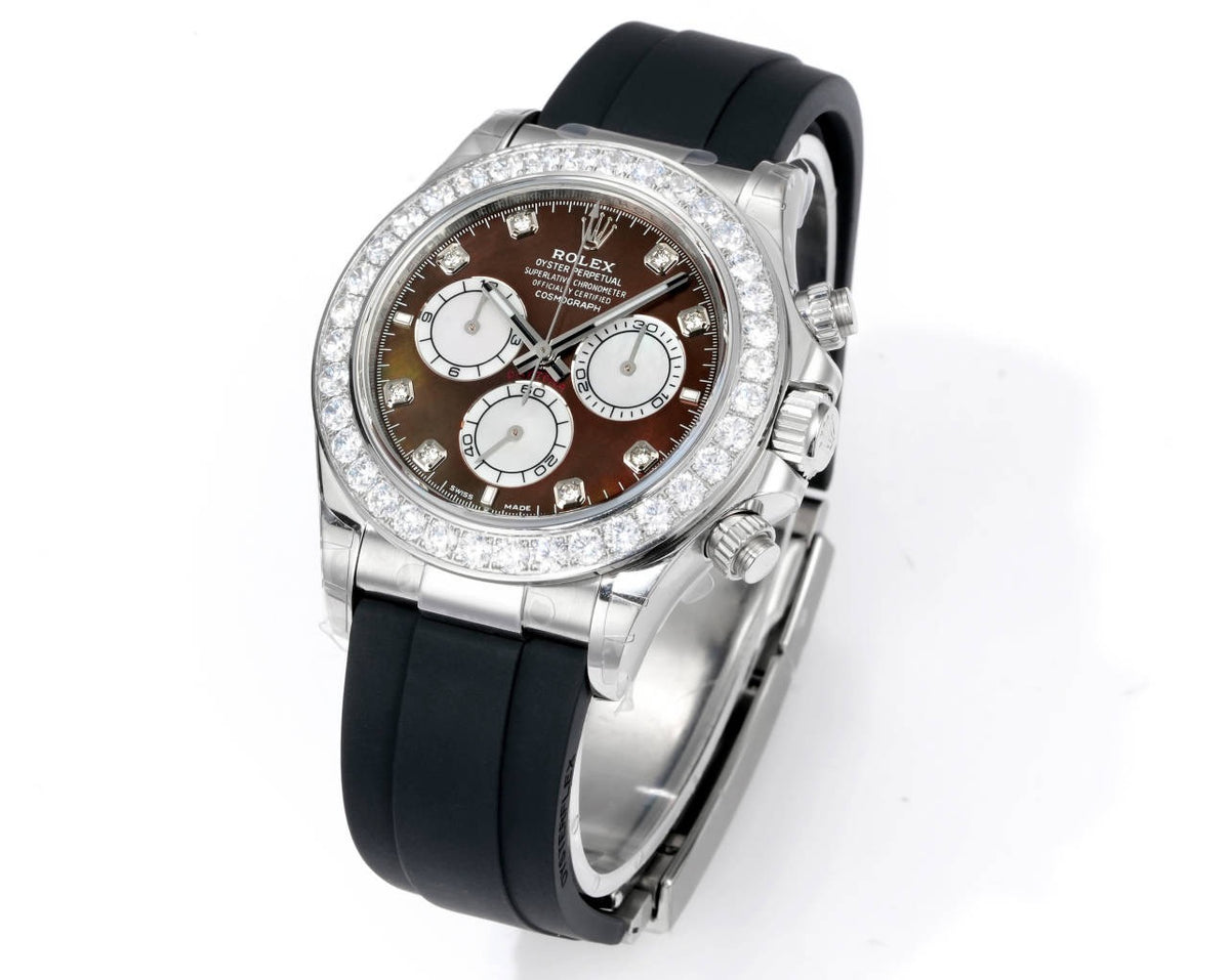 Rolex Cosmograph Daytona 40mm N+ Factory V2 Weighted Baguette Bezel Automatic Watch