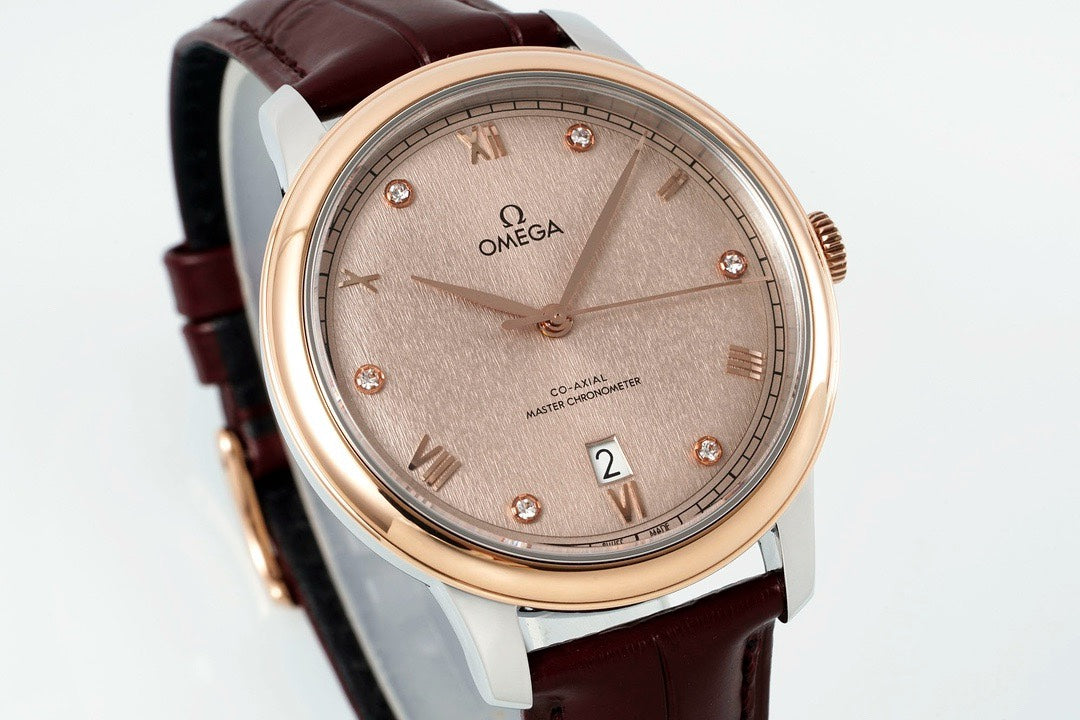 Omega De Ville Power‑Reserve Automatic Mechanical Watch, Genuine Calfskin Leather Strap
