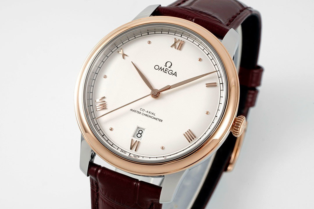 Omega De Ville Power‑Reserve Automatic Mechanical Watch, Genuine Calfskin Leather Strap
