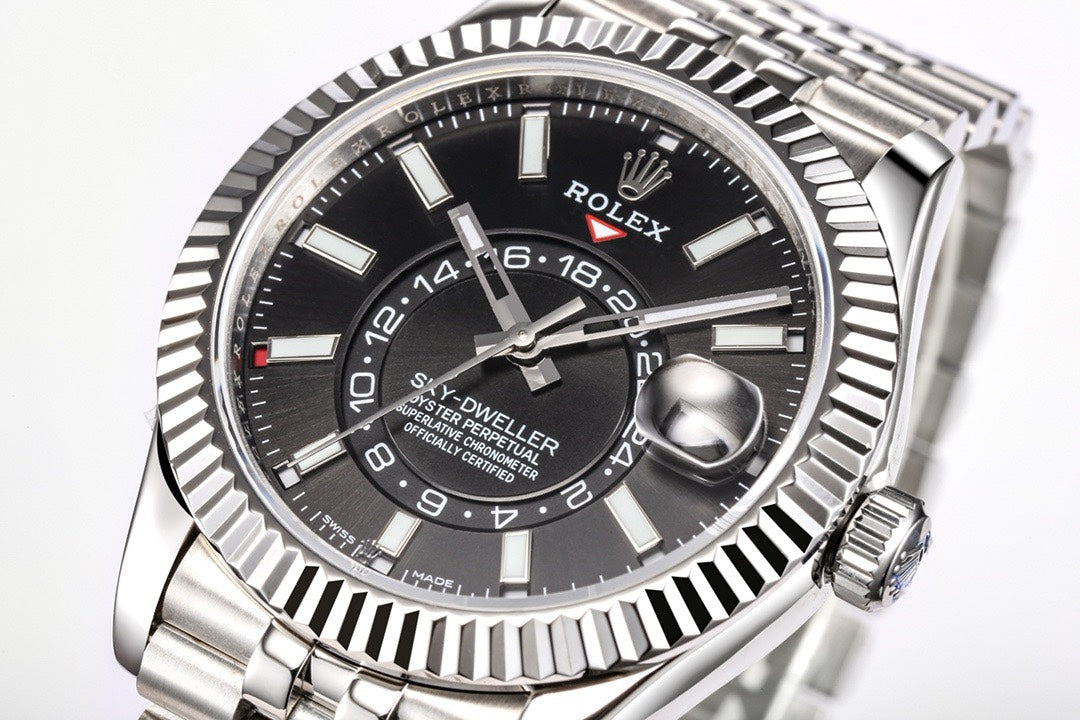 Rolex Sky‑Dweller Watch 42mm 904L Steel 9002 Automatic Movement Ring Command Bezel