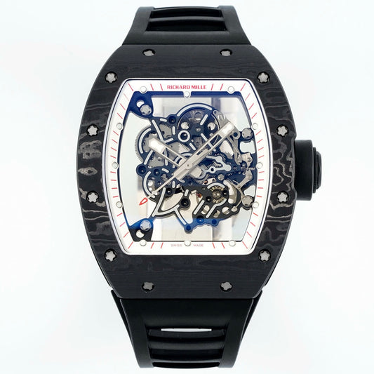 Richard Mille RM055 Tonneau Hollow Automatic Watch Light 74.3g FKM Rubber Strap