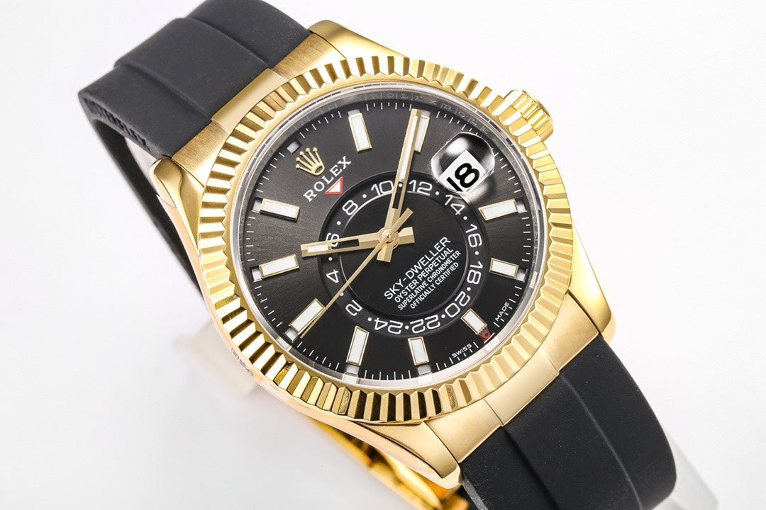 Rolex Sky‑Dweller Watch 42mm 904L Steel 9002 Automatic Movement Ring Command Bezel