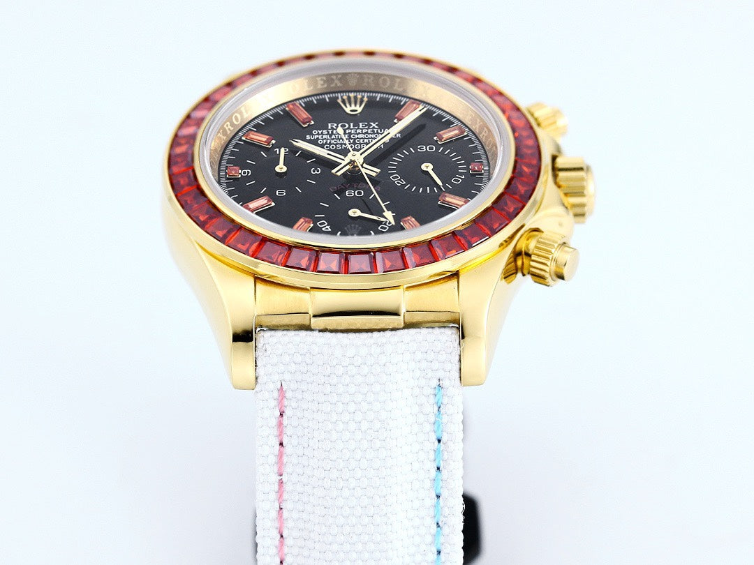 Rolex Cosmograph Daytona Super Clone Watch | Pumpkin Ruby Bezel, 43mm